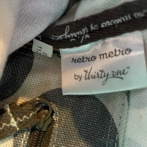 Thirty-one Retro Metro Polka Dot Canvas Crossbody Bag - Picture 3 of 5